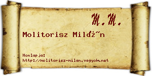 Molitorisz Milán névjegykártya